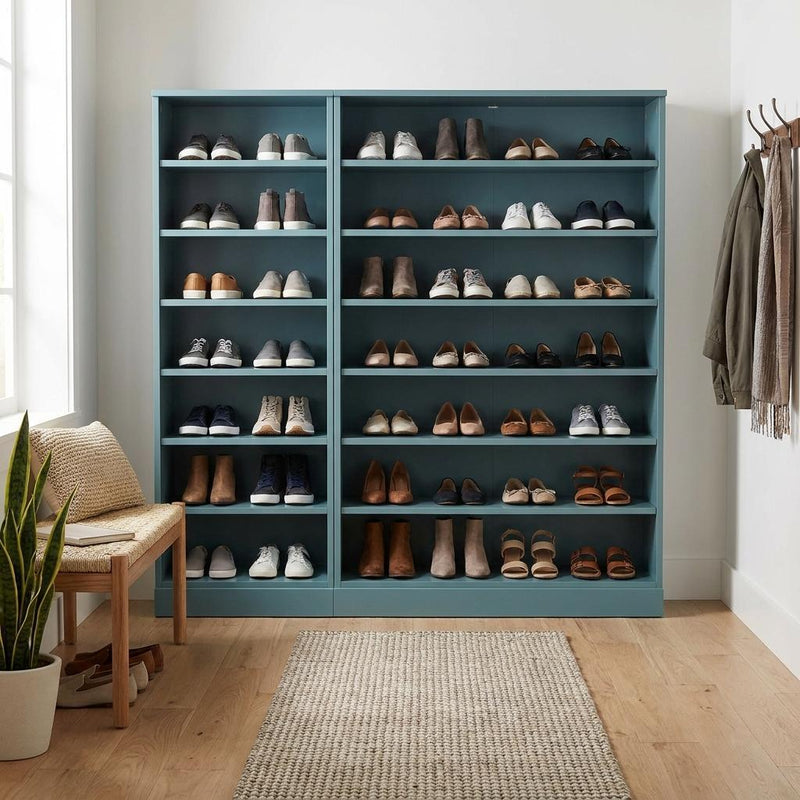 Solid Woodshoe Storage Cabinet (755953) - Aqua