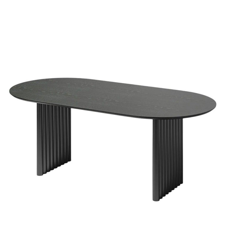 67" Solid Wood Mirrored Dining Table - Black