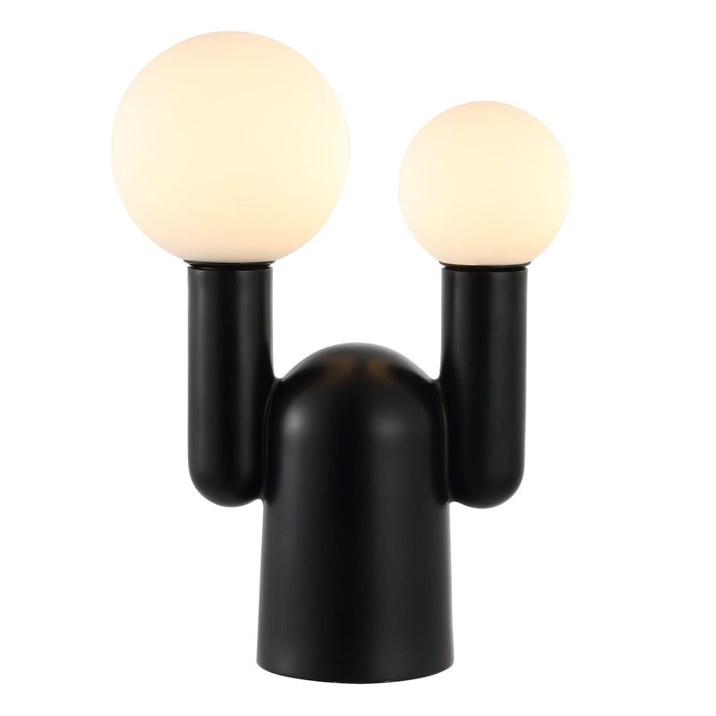 Two Light Novelty Globe Lamp - Black / White