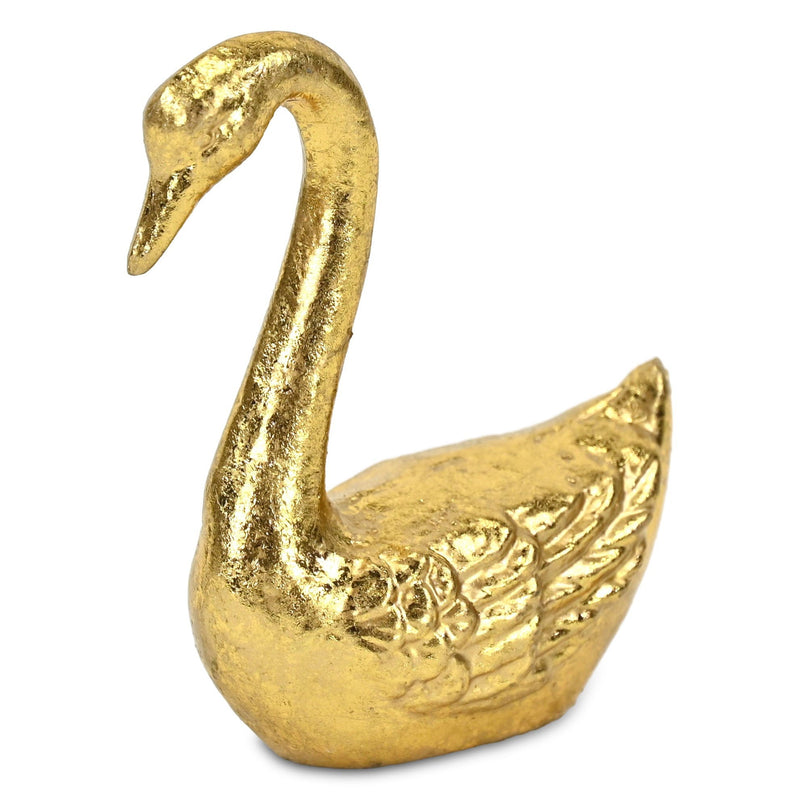 Swan Hand Painted Figurine - Gold
