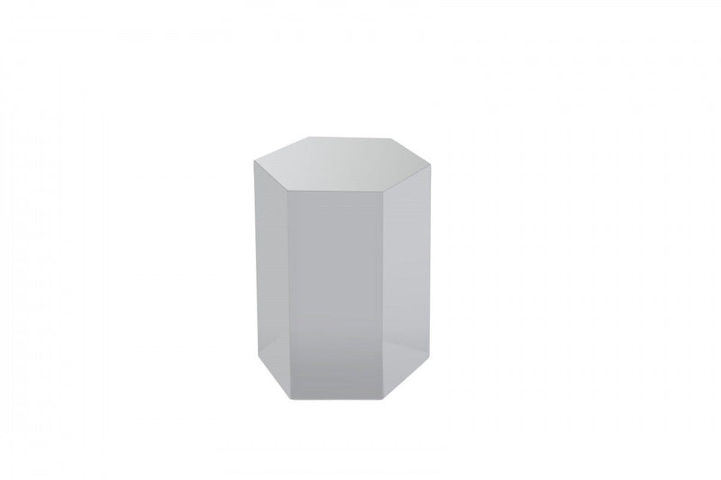 Manufactured Wood Hexagon End Table - Light Gray