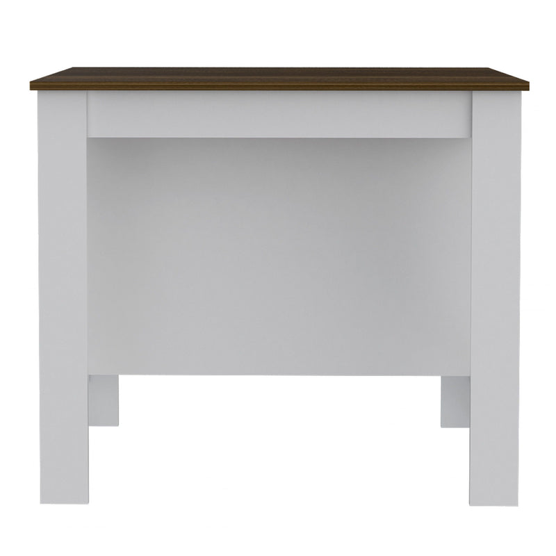 41" Kitchen Island With Storage - Brown / White
