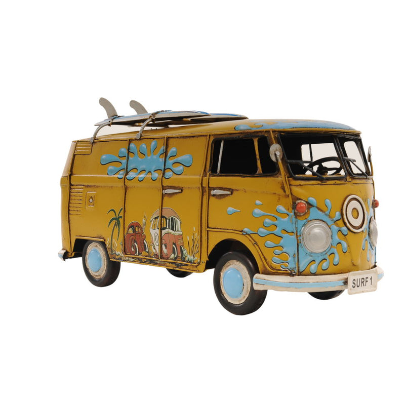 Hand Painted c1967 Volkswagen Deluxe Model Car - Blue / Yellow