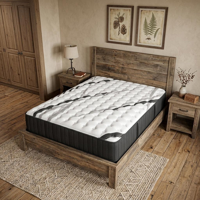 Graphite And Titanium Infused Gel Memory Foam Firm Hybrid Mattress - Short Queen