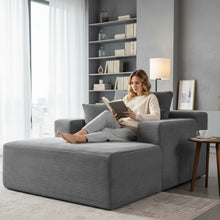 Load image into Gallery viewer, Convertible Chaise Lounge Chair With Wide Armrest &amp; Throw Pillows
