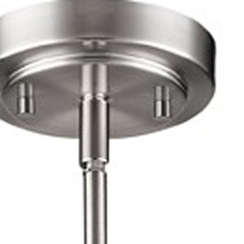 Hanging Light With Frosted Glass Shade - Silver