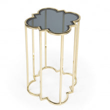 Load image into Gallery viewer, Glass Free Form End Table - Gold And Black

