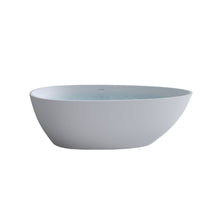 Load image into Gallery viewer, Solid Surface Matte Tub, Freestanding Solid Surface Resin Stone Bathtub, Solid Surface Matte White Soaking Tub, Free Standing Tub With Overflow And Pop-Up Drain - Matte White
