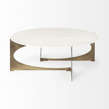 Load image into Gallery viewer, Round Marble Top Base Coffee Table - White / Gold
