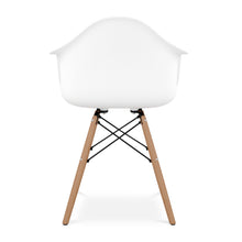 Load image into Gallery viewer, Heavy Duty Plastic Solid Wood Dining Arm Chair - White
