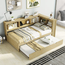 Load image into Gallery viewer, Daybed With Trundle, Storage Cabinets, USB Ports
