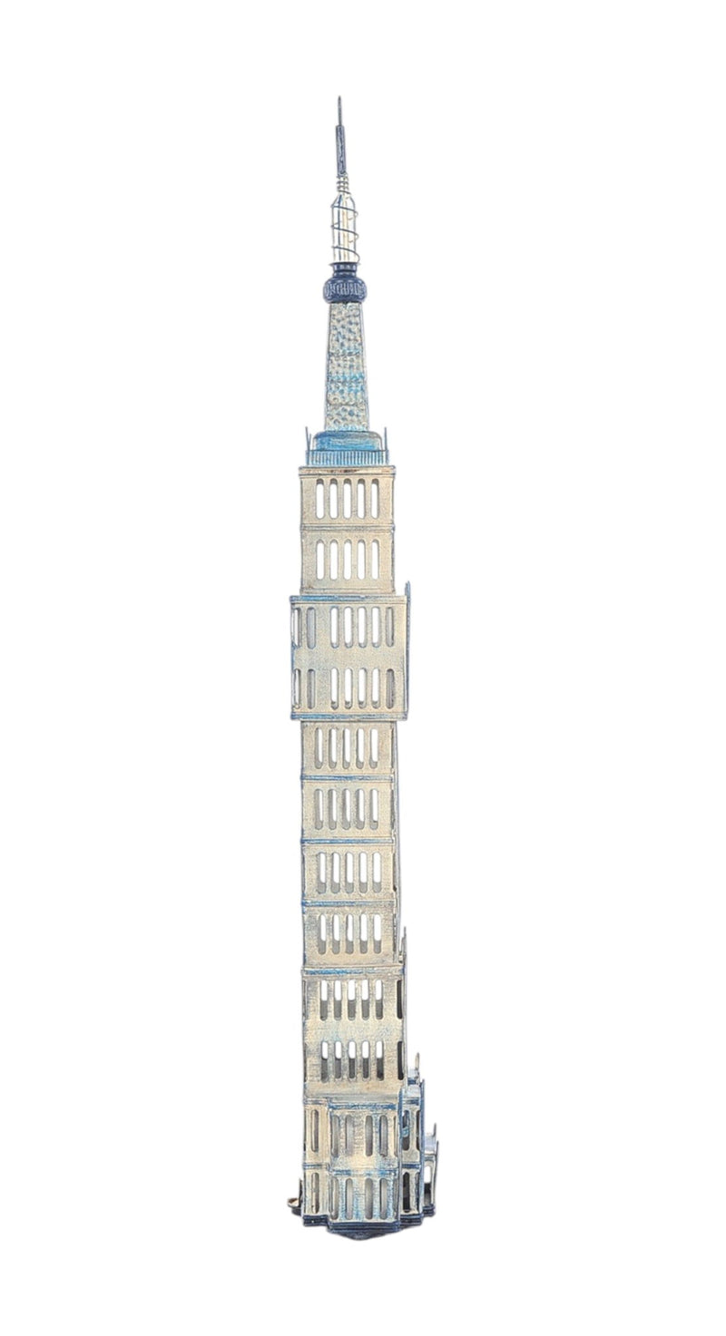Empire State Buildingmodel Saving Box - Blue / Silver
