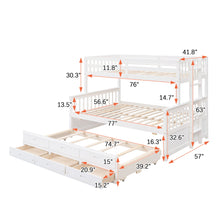 Load image into Gallery viewer, Bunk Bed With Twin Size Trundle And Drawers
