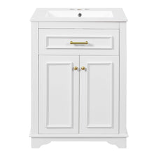 Load image into Gallery viewer, Bathroom Vanity With Integrated Sink, 2 Door Cabinet With Tip Out Drawer, Rectangular Design
