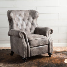 Load image into Gallery viewer, Accented Push Back Recliner Chair With Rolled Arms, Enjoy Cocooning Comfort
