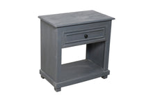 Load image into Gallery viewer, 28" Distressed One Drawer Solid Wood Nightstand - Gray
