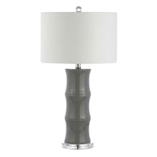 Load image into Gallery viewer, Gourd Bedside Lamp With Drum Shade - Gray

