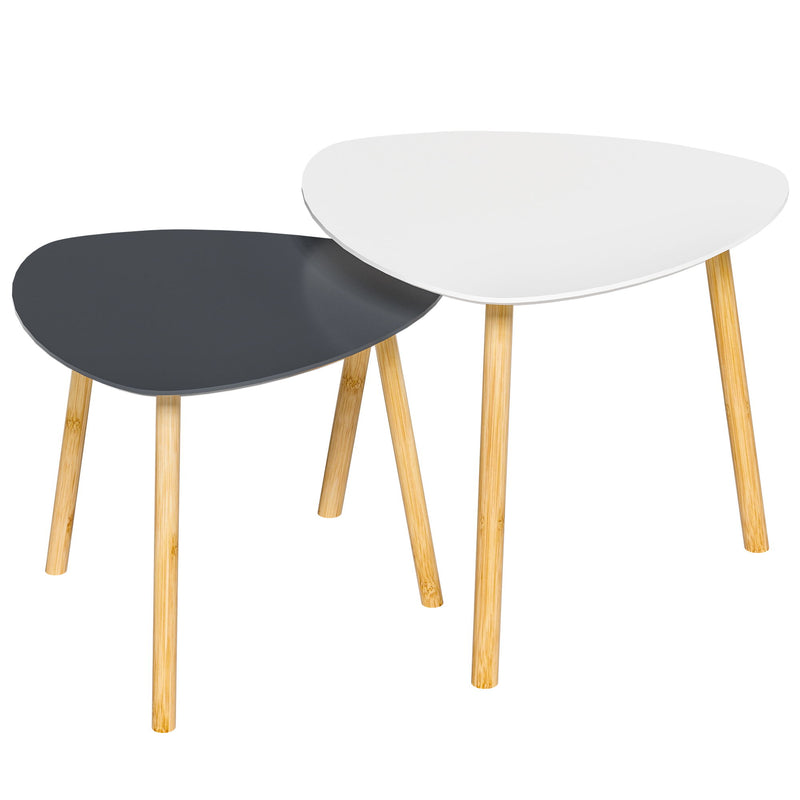 Nested Tables (Set of 2) - Oak And Gray And White