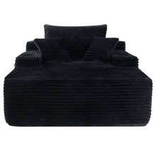 Load image into Gallery viewer, Convertible Chaise Lounge Chair &amp; Wide Armrest &amp; Throw Pillows - Black
