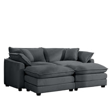 Load image into Gallery viewer, Modern Oversized Modular Cushion Sofa With Ottoman, Low Back, Deep Seating Sofa Set
