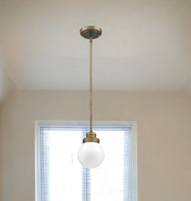 Load image into Gallery viewer, Metal Hanging With Round Glass Shade - Brushed Gold

