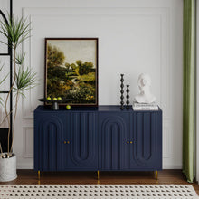 Load image into Gallery viewer, Modern Lacquered 4 Door Cabinet Sideboard Buffet Server Cabinet Storage Cabinet, For Living Room, Entryway, Hallway, Office, Kitchen And Dining Room
