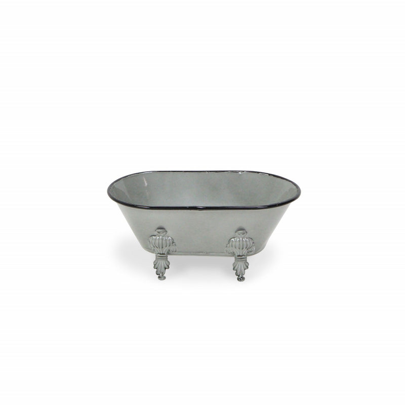 Hand Painted Decorative Tub Tabletop Sculpture (399643) - Gray