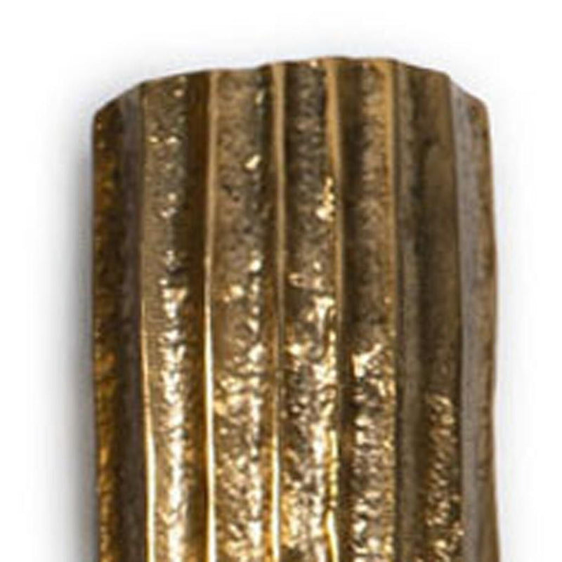 Ribbed Wall Vase (627520) - Antiqued Gold