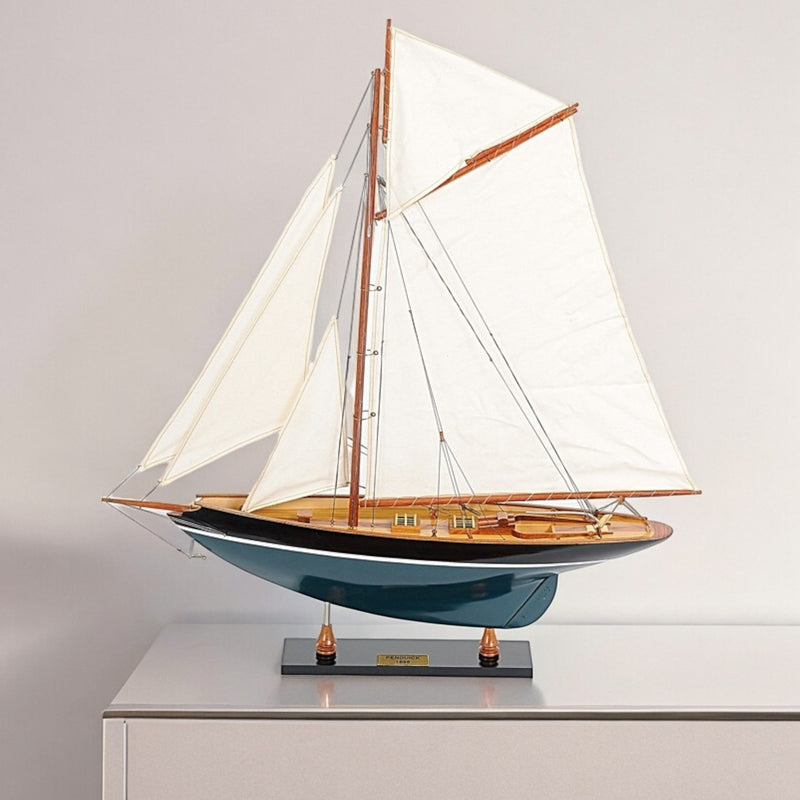 Pen Duick Hand Painted Model Sail Boat - Black / Blue / White