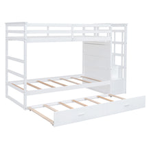 Load image into Gallery viewer, Twin Over Twin Bunk Bed with Trundle and Staircase,White(OLD SKU:LT000068AAK)
