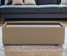 Load image into Gallery viewer, Faux Leather And Glass Rectangular Coffee Table - Beige And Black
