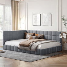 Load image into Gallery viewer, Full Size Upholstered Classic Mid Century Modern Daybed / Sofa Bed Frame, Elegant Design - Gray
