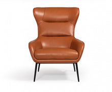Load image into Gallery viewer, Faux Leather Wingback Chair - Orange And Black
