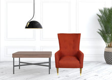Load image into Gallery viewer, Solid Color Lounge Chair - Orange And Natural
