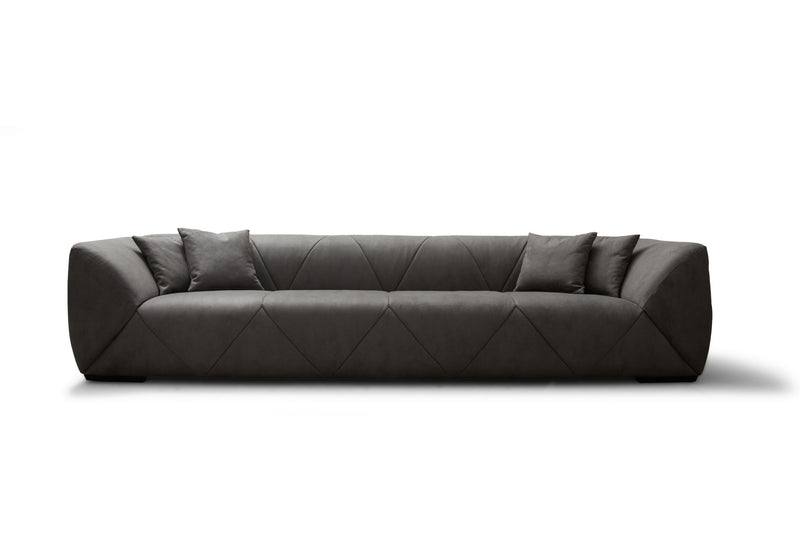 Nubuck Leather Sofa - Dark Gray