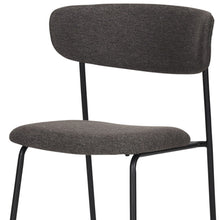 Load image into Gallery viewer, Upholstered Fabric Metal Open Back Dining Side Chair - Black
