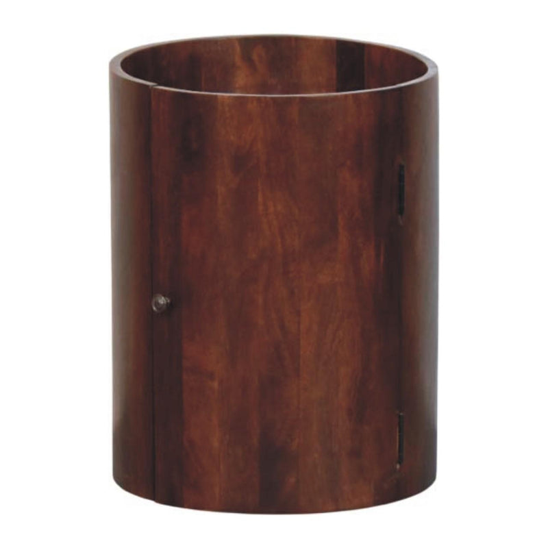Round Accent Cabinet With Single Door (738392) - Brown