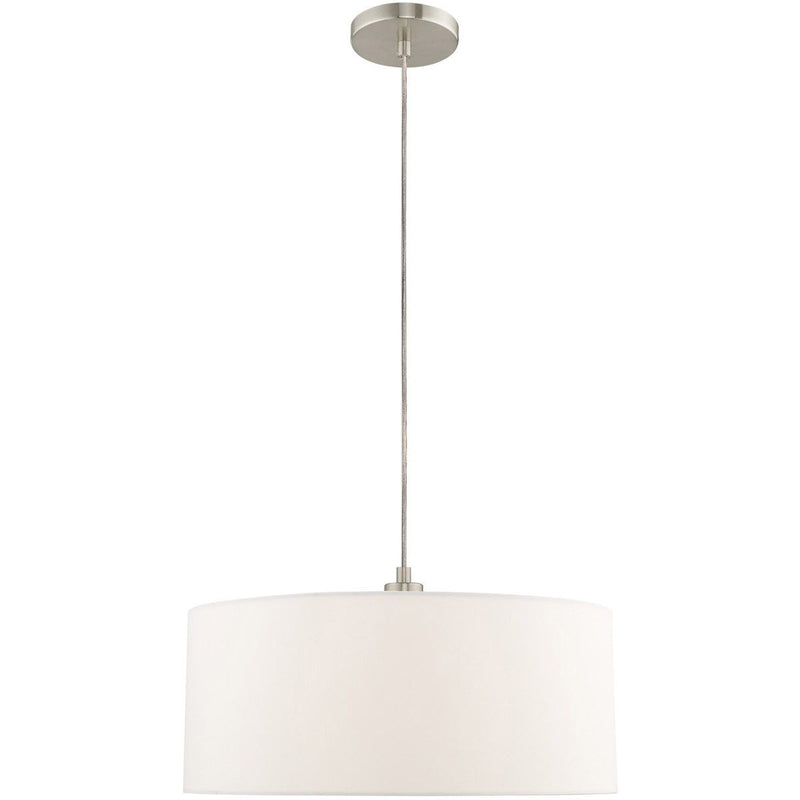 12" Dimmable Chandelier With Shades - Nickel