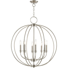 Load image into Gallery viewer, 30" Eight Light Dimmable Chandelier With Shades - Nickel

