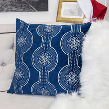 Load image into Gallery viewer, Holiday Throw Pillow With Snowflake Embroidery
