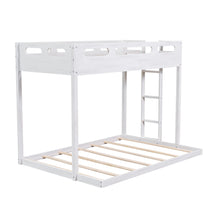 Load image into Gallery viewer, Twin over Full Bunk Bed with Built-in Ladder,White
