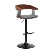 Load image into Gallery viewer, Faux Leather With Metal Swivel Adjustable Height Bar Chair - Gray, Light Brown And Black
