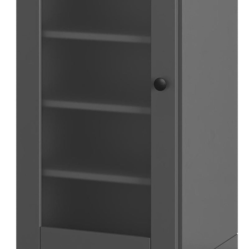 Ten Pair Solid Woodshoe Storage Cabinet (752261) - Gray