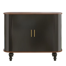 Load image into Gallery viewer, Fluted Liquor &amp; Coffee Bar Cabinet With 6 Wine Racks And 3 Glass Holders
