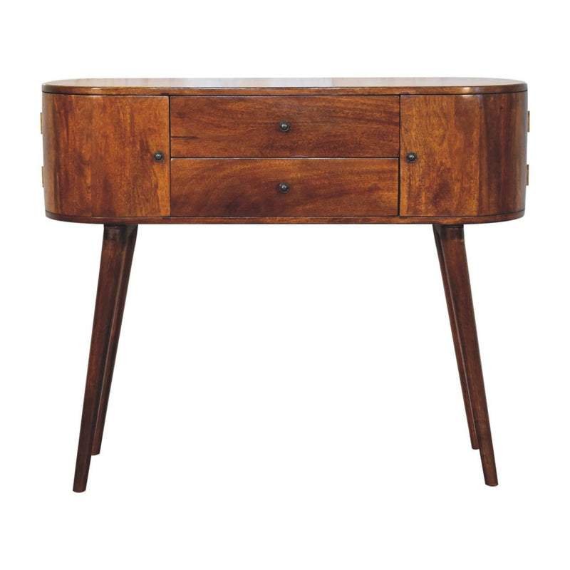 Solid Wood Console Table With Shelf With Drawer (723414) - Brown