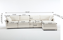 Load image into Gallery viewer, Modern U-shaped Sectional Sofa ,5-seat Upholstered  Sofa Furniture,Sleeper Sofa Couch with Chaise Lounge for Living Room,Apartment,Beige, Polyester
