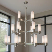 Load image into Gallery viewer, 44" Multi Light Dimmable Chandelier With Shades - Nickel
