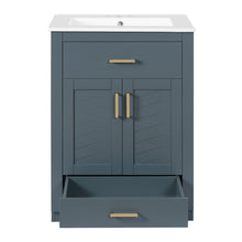 Load image into Gallery viewer, Modern Bathroom Vanity With Integrated Ceramic Sink, 2 Door Cabinet With Tip-Out Drawer
