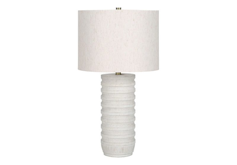 Cylinder Table Lamp With Drum Shade - Cream