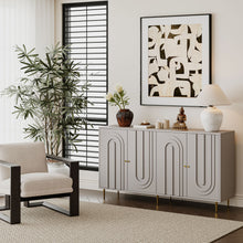Load image into Gallery viewer, Modern Lacquered 4 Door Cabinet Sideboard Buffet Server Cabinet Storage Cabinet, For Living Room, Entryway, Hallway, Office, Kitchen And Dining Room

